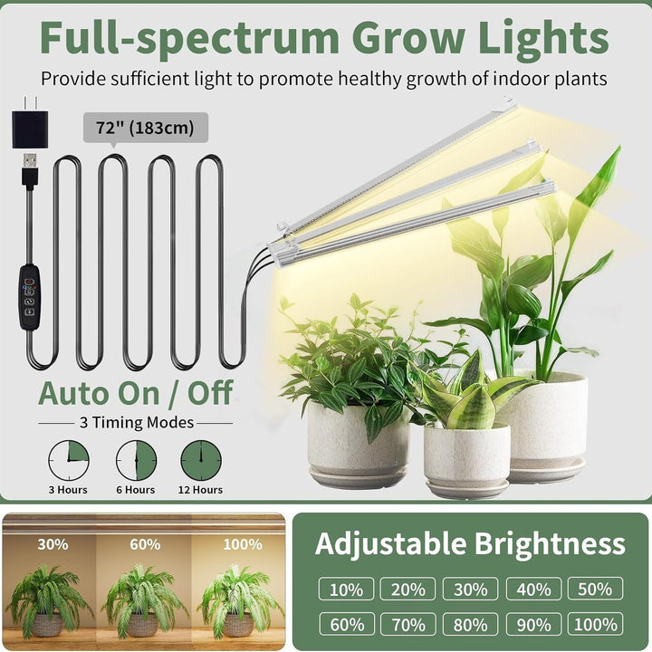 Tall Plant Stand with LED Grow Lights – Stylish Indoor Display for Greenery
