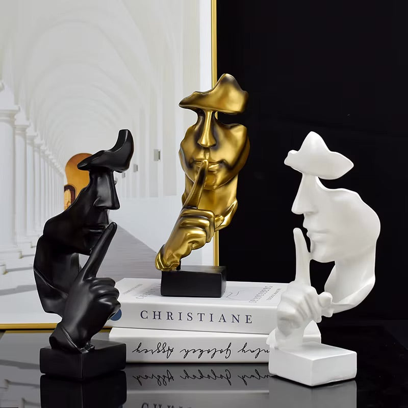 Abstract Face Statue Sculpture – Unique Artistic Decor for Home or Office 1