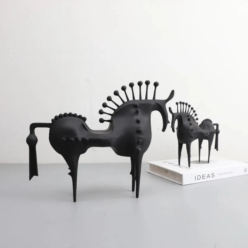 Abstract Horse Metal Sculpture – Elegant Decor for Home or Office 1