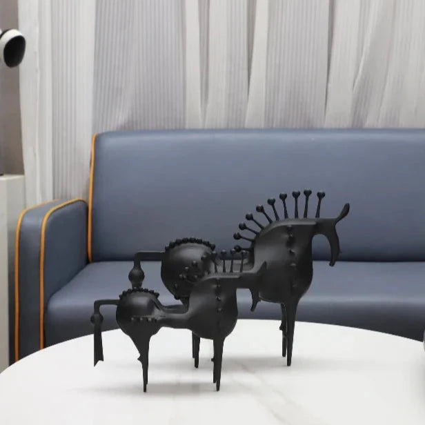 Abstract Horse Metal Sculpture – Elegant Decor for Home or Office 7