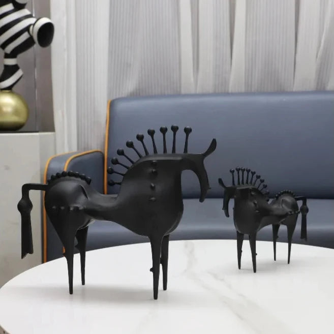 Abstract Horse Metal Sculpture – Elegant Decor for Home or Office 8