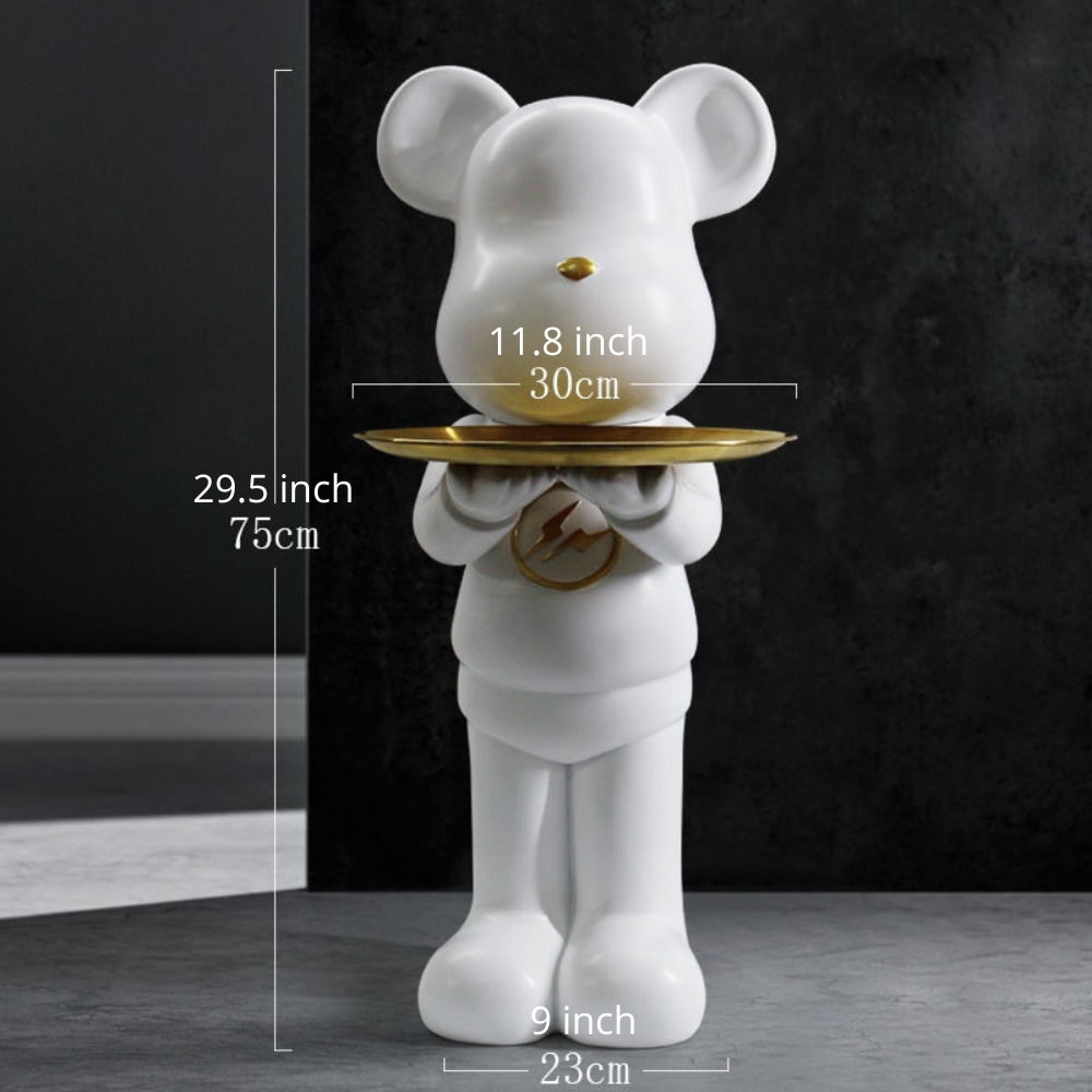 ArtZ® Bear Statue Tray Table – Unique Decorative Piece for Home or Office 7