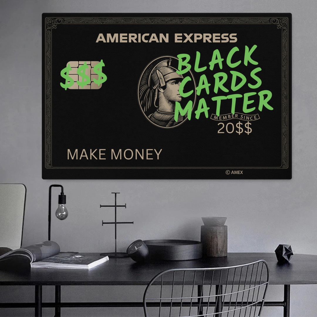 ArtZ® Black Cards Matter Painting – Bold Canvas Art for Motivational Spaces 1