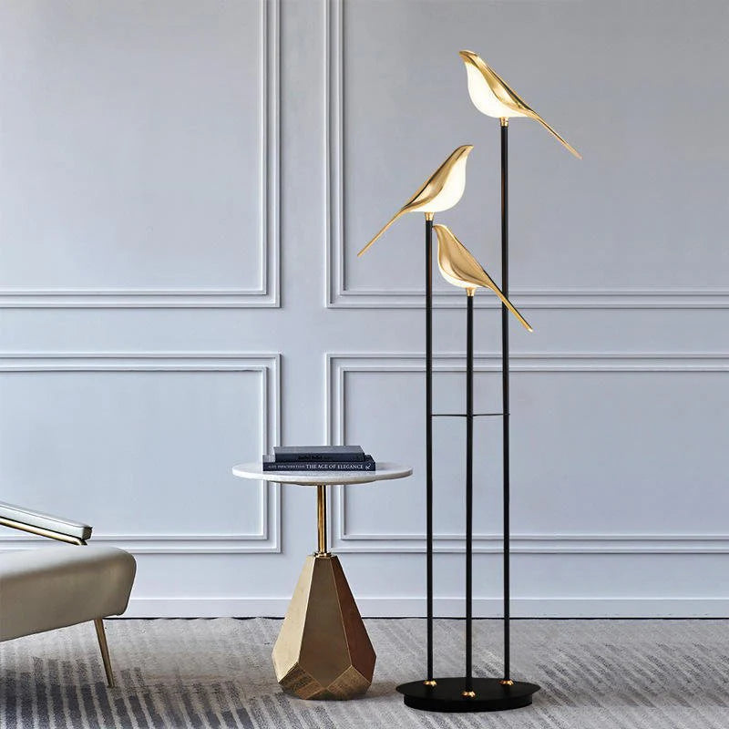 Artistic Black Floor Lamp with Warm LED Light – Unique Lighting for Living Room or Bedroom 0