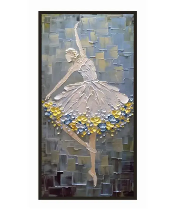 Ballerina Canvas Art Painting – Unique Hand-Painted Decor for Dance Lovers 0