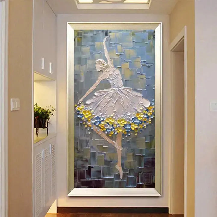 Ballerina Canvas Art Painting – Unique Hand-Painted Decor for Dance Lovers 1