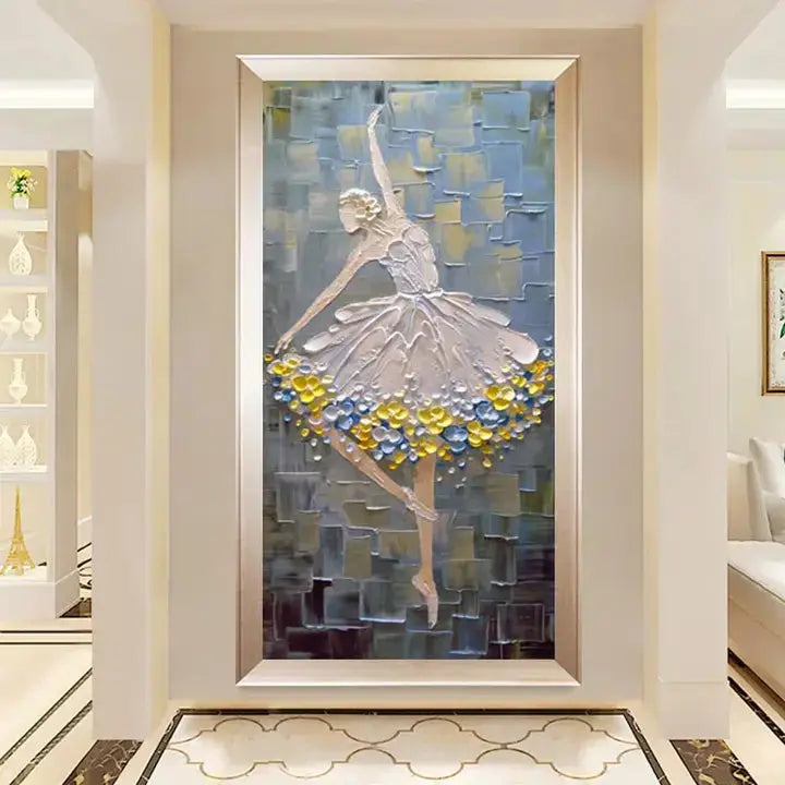 Ballerina Canvas Art Painting – Unique Hand-Painted Decor for Dance Lovers 2