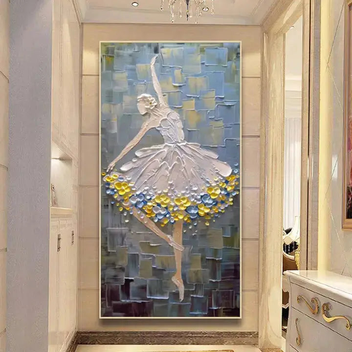 Ballerina Canvas Art Painting – Unique Hand-Painted Decor for Dance Lovers 3