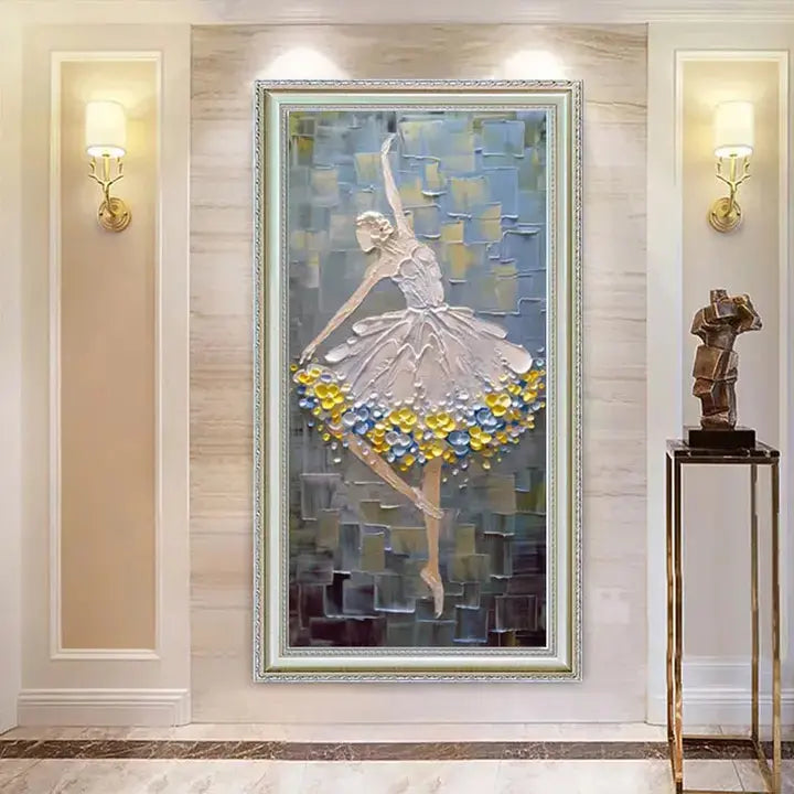 Ballerina Canvas Art Painting – Unique Hand-Painted Decor for Dance Lovers 4