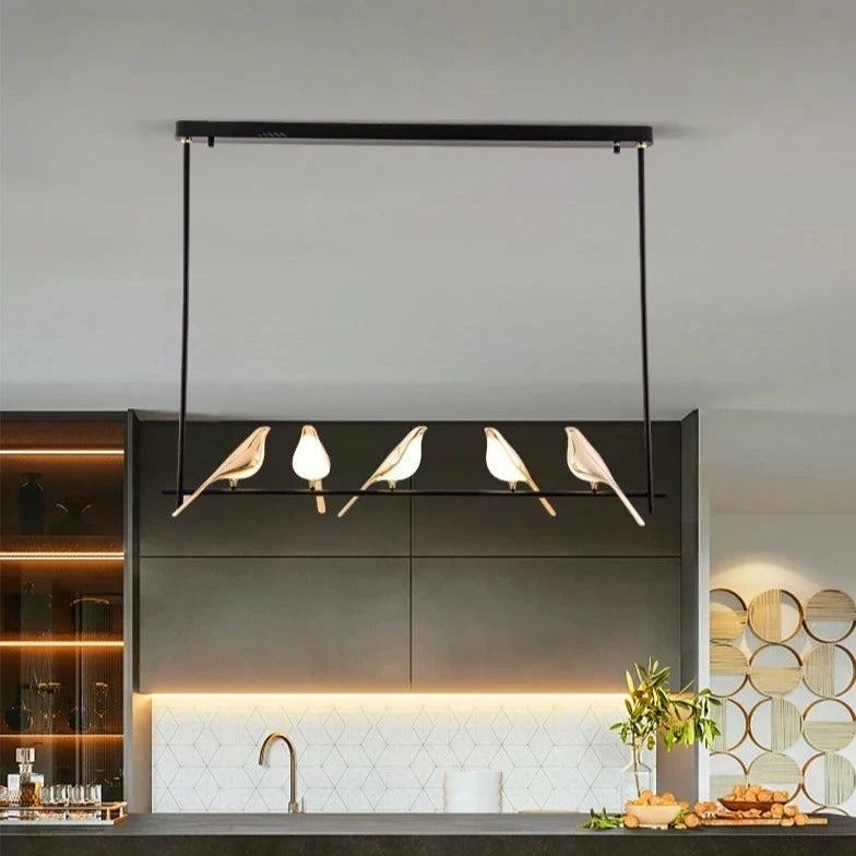 Black Chandelier Light with Artistic Design – Modern Lighting for Dining Room or Living Area 2