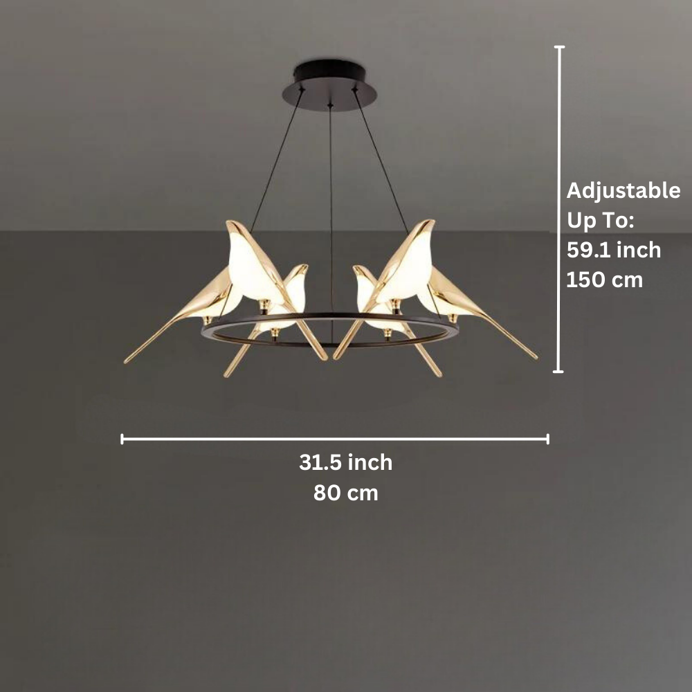 Black Chandelier Light with Artistic Design – Modern Lighting for Dining Room or Living Area 6