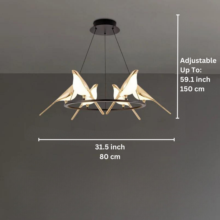 Black Chandelier Light with Artistic Design – Modern Lighting for Dining Room or Living Area 6
