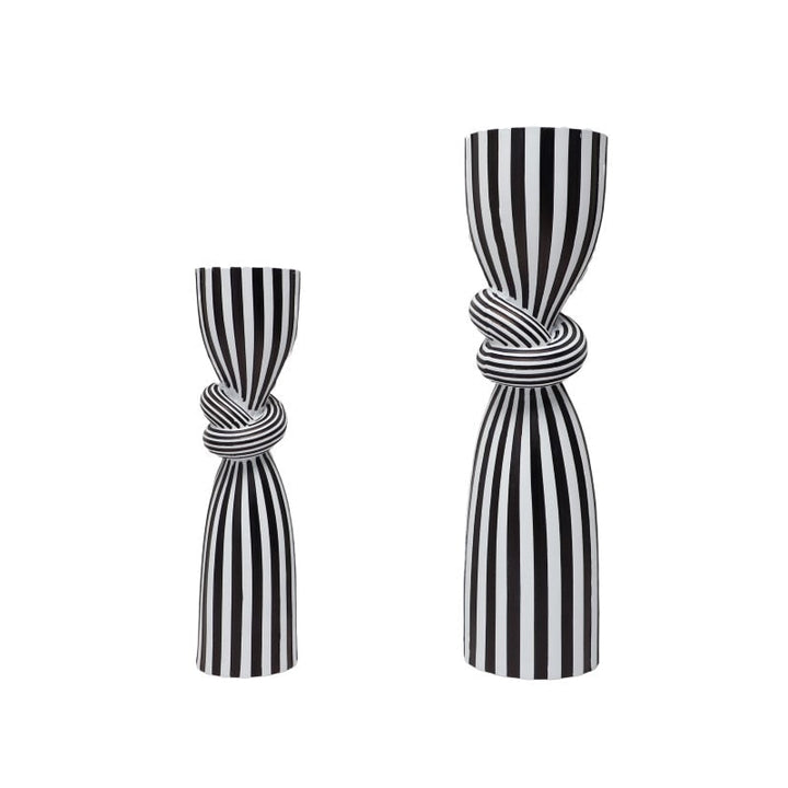 Black and White Striped Candle Holder – Elegant Home Decor Accent 4