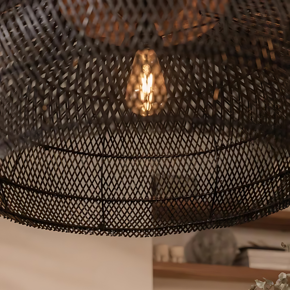 Boho Rattan Pendant Lamp – Artisan Lighting for Cozy Spaces 3