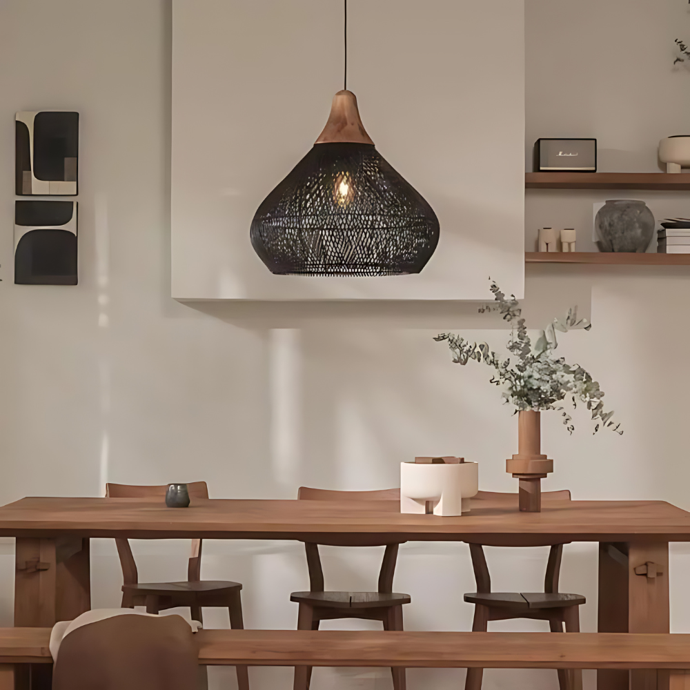 Boho Rattan Pendant Lamp – Artisan Lighting for Cozy Spaces 5