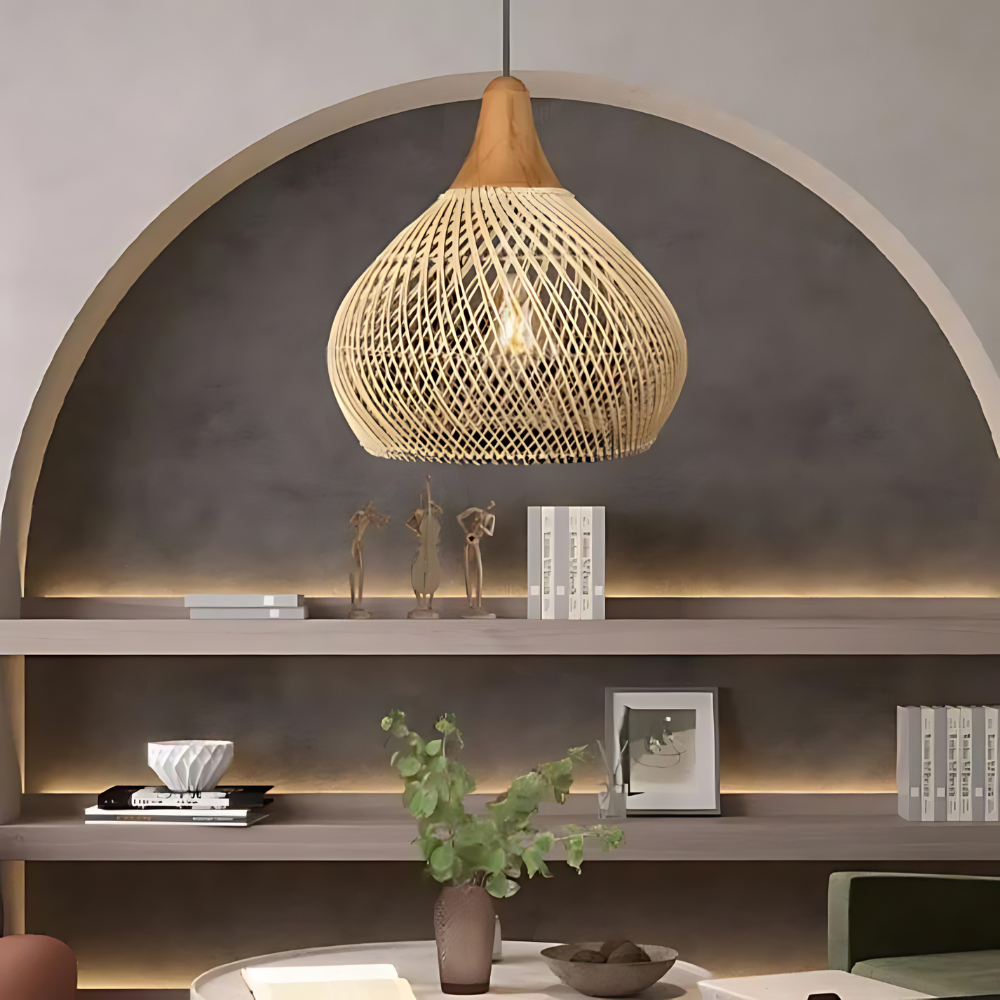 Boho Rattan Pendant Light for Cozy Spaces – Artisan Kitchen Pendant Lighting with Warm Ambiance 1