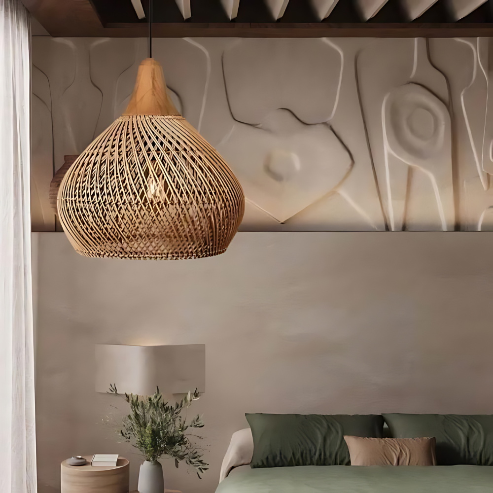 Boho Rattan Pendant Light for Cozy Spaces – Artisan Kitchen Pendant Lighting with Warm Ambiance 2