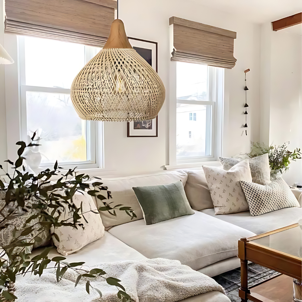 Boho Rattan Pendant Light for Cozy Spaces – Artisan Kitchen Pendant Lighting with Warm Ambiance 3