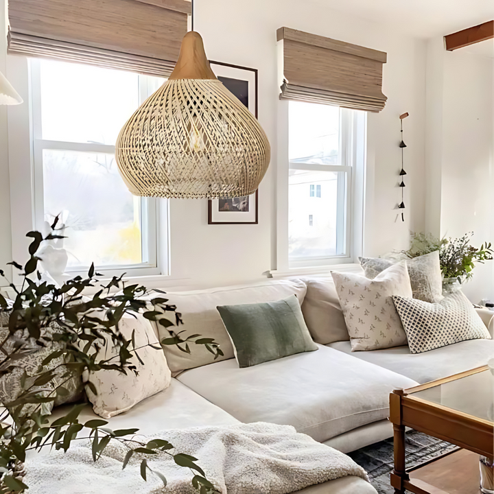 Boho Rattan Pendant Light for Cozy Spaces – Artisan Kitchen Pendant Lighting with Warm Ambiance 3