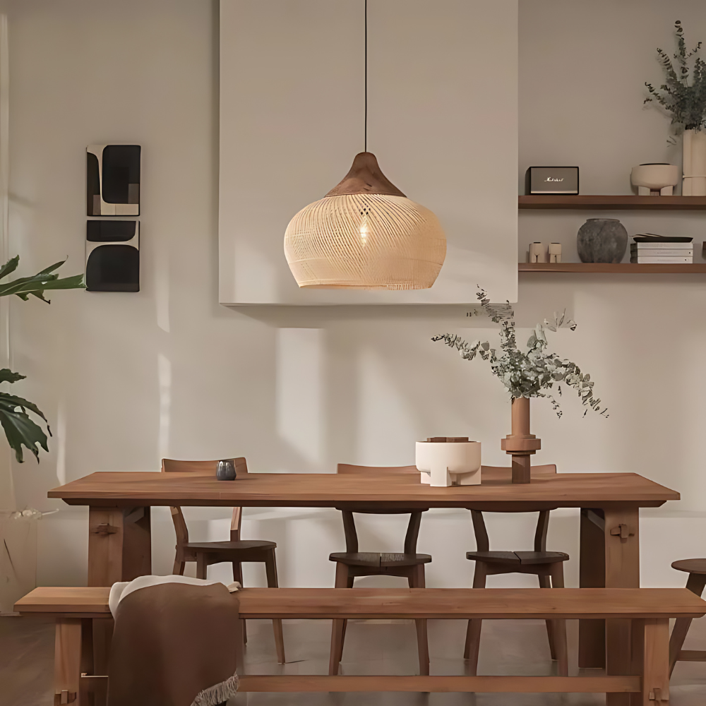 Boho Rattan Pendant Light for Cozy Spaces – Artisan Kitchen Pendant Lighting with Warm Ambiance 5