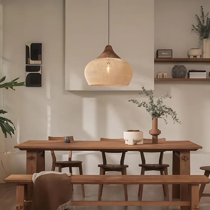 Boho Rattan Pendant Light for Cozy Spaces – Artisan Kitchen Pendant Lighting with Warm Ambiance 5