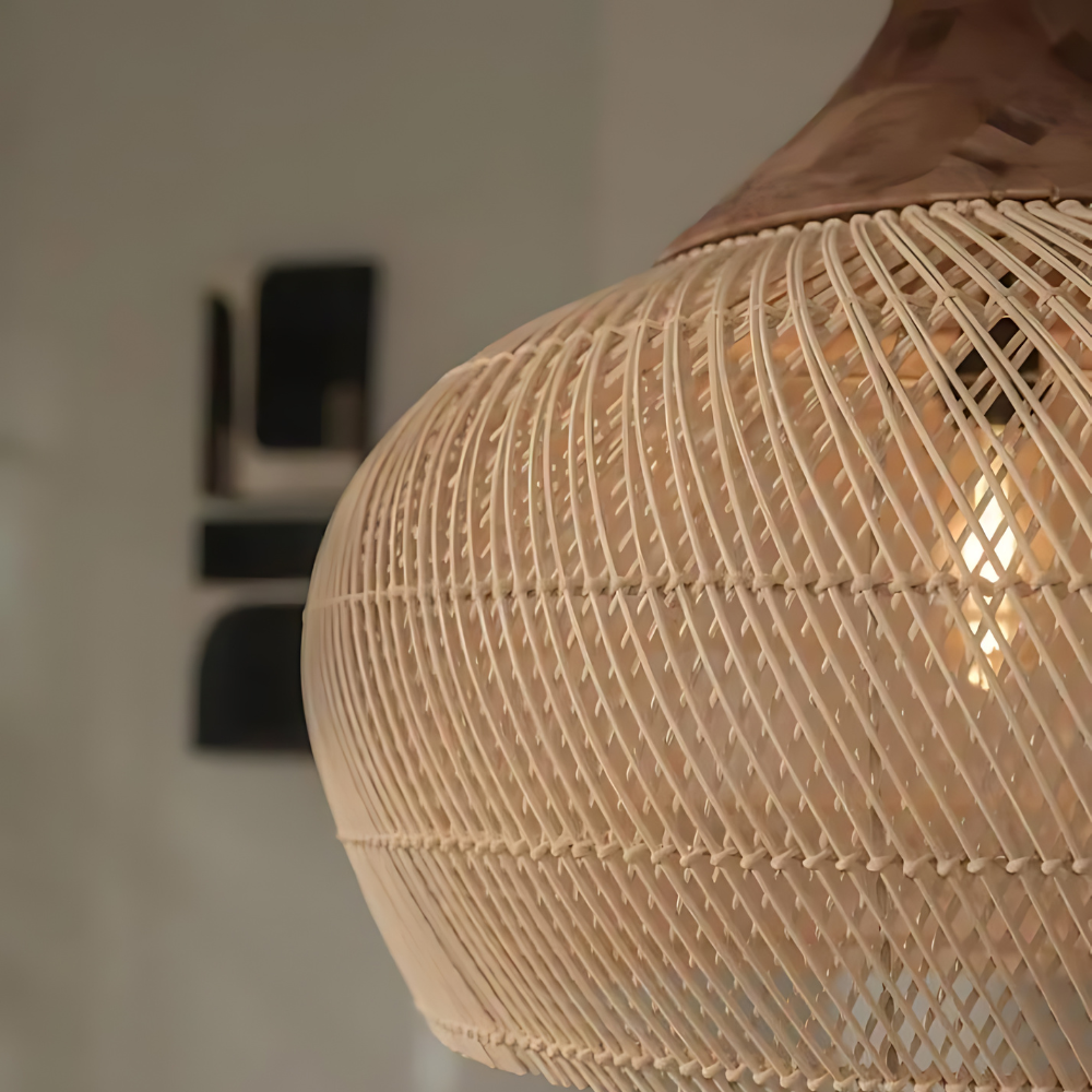 Boho Rattan Pendant Light for Cozy Spaces – Artisan Kitchen Pendant Lighting with Warm Ambiance 6