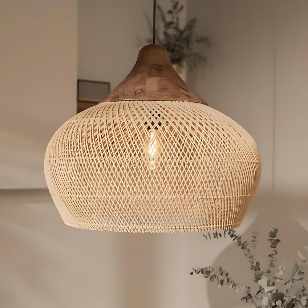 Boho Rattan Pendant Light for Cozy Spaces – Artisan Kitchen Pendant Lighting with Warm Ambiance 7