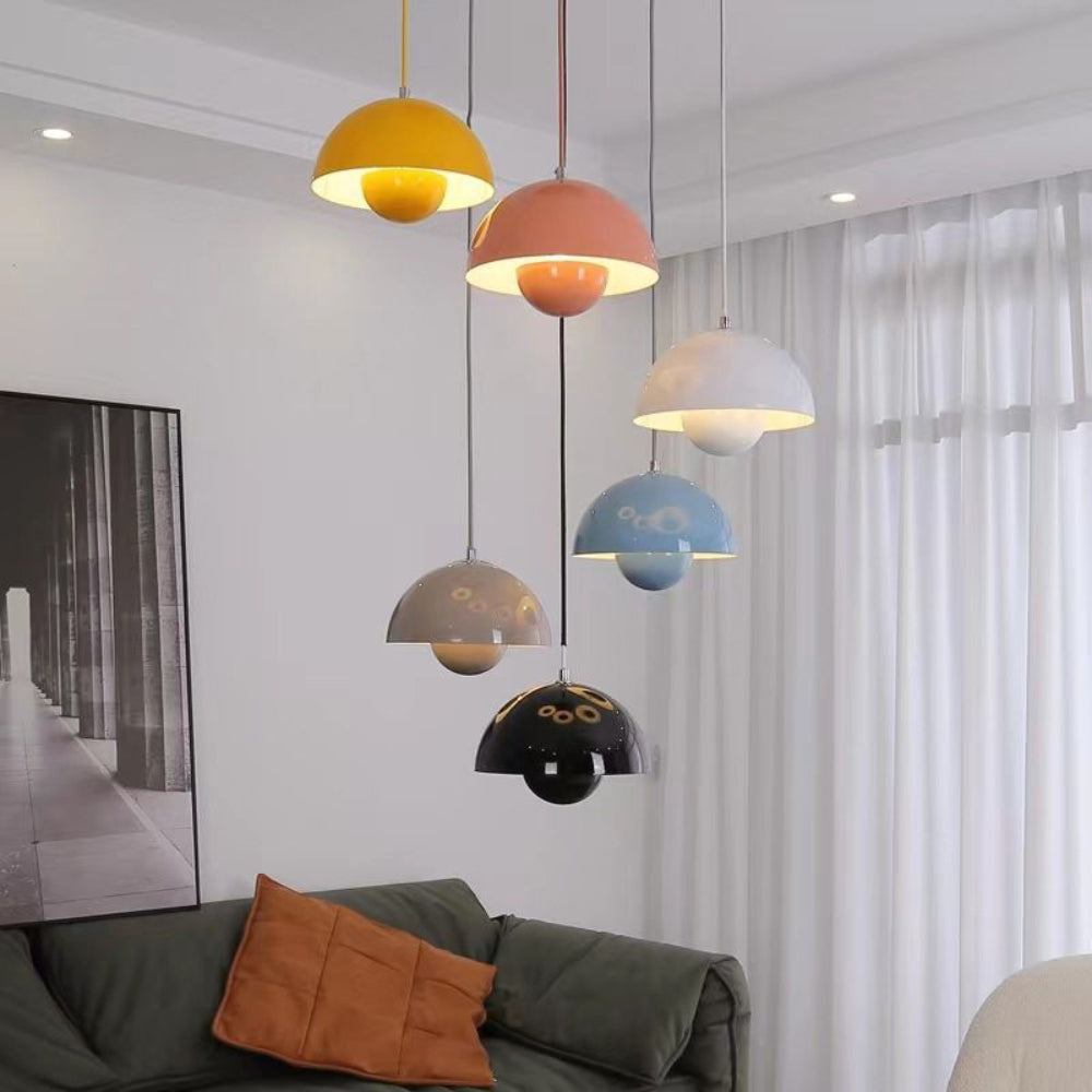 Colorful Half-Circle Chandelier – Modern Scandinavian Lighting for Dining Room or Living Space 1