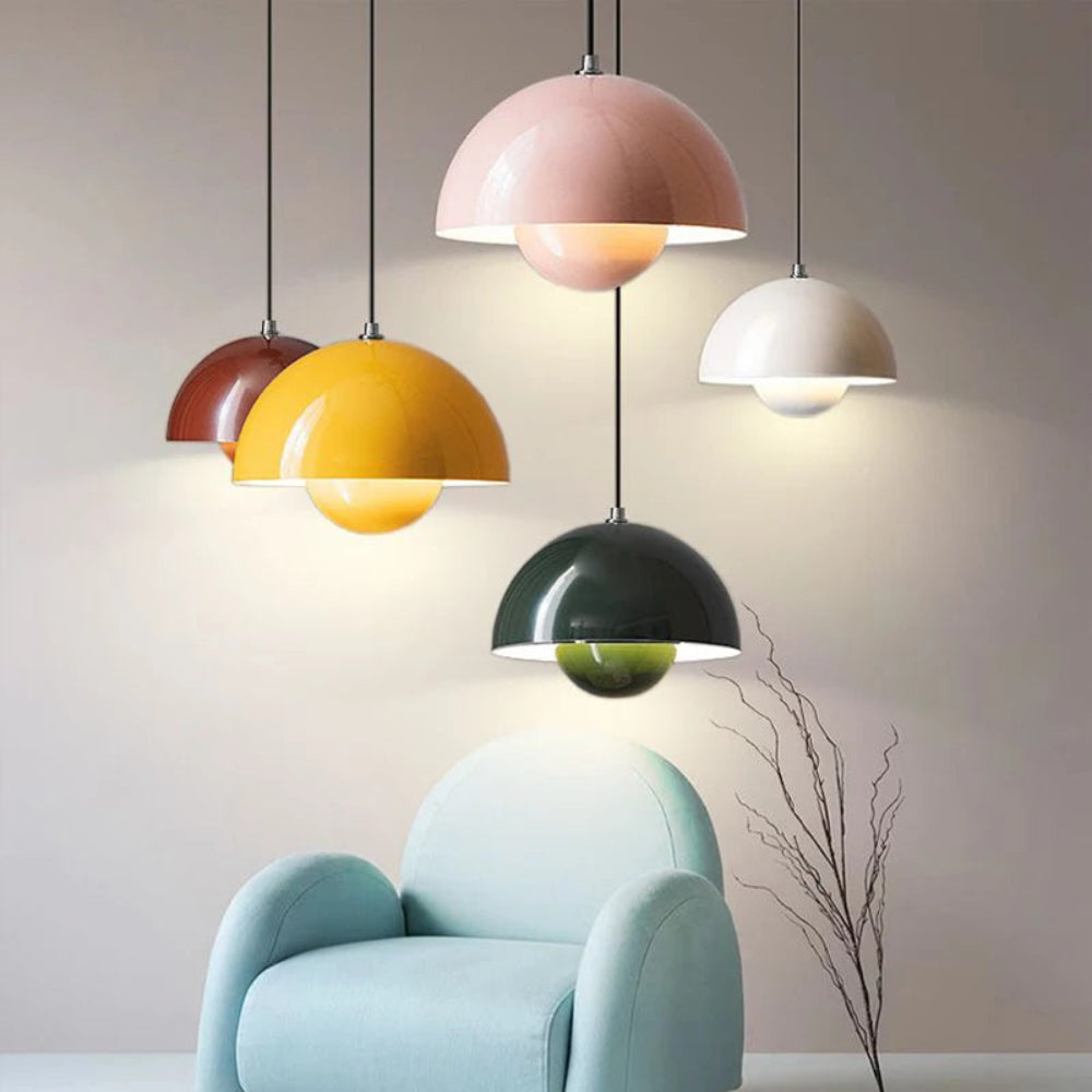 Colorful Half-Circle Chandelier – Modern Scandinavian Lighting for Dining Room or Living Space 7