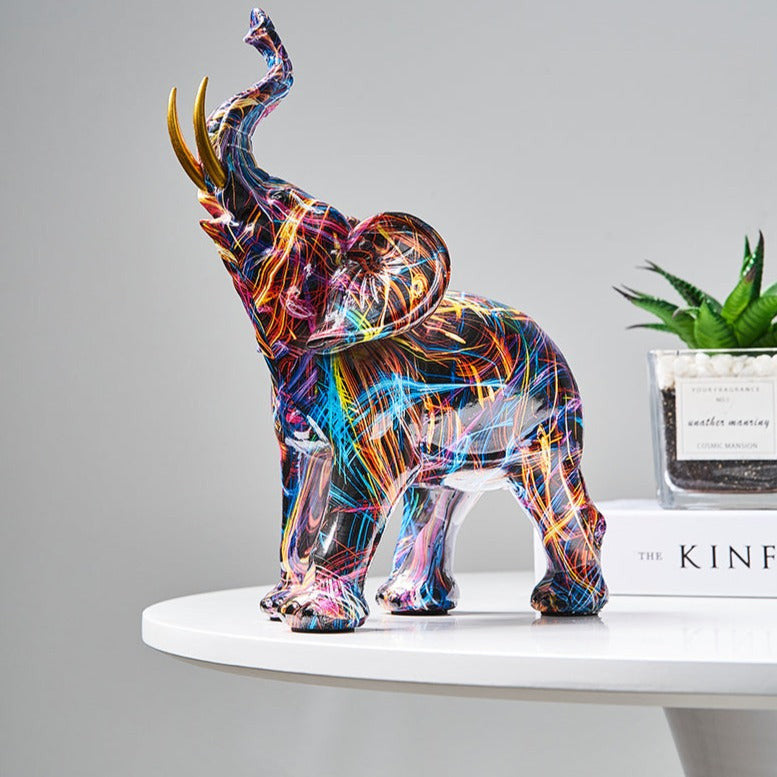 Colorful Nordic Elephant Statue – Unique Art Decor for Animal Lovers and Home Aesthetic 2