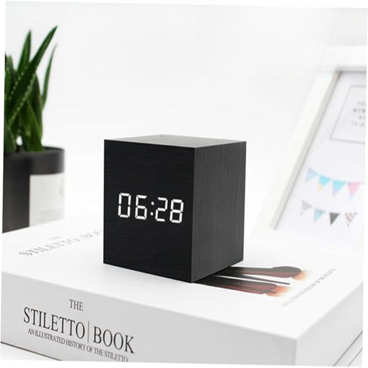 Compact LED Digital Alarm Clock with Adjustable Brightness – Perfect for Bedroom or Kitchen 0
