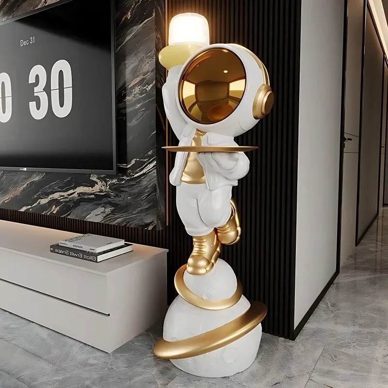 Contemporary Nordic Astronaut Sculpture – Unique Resin Decor for Home or Office 3