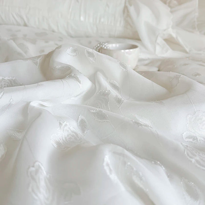 Cotton Duvet Cover Set with Lace Trim – Elegant Bedding for Queen or King Size Beds 5