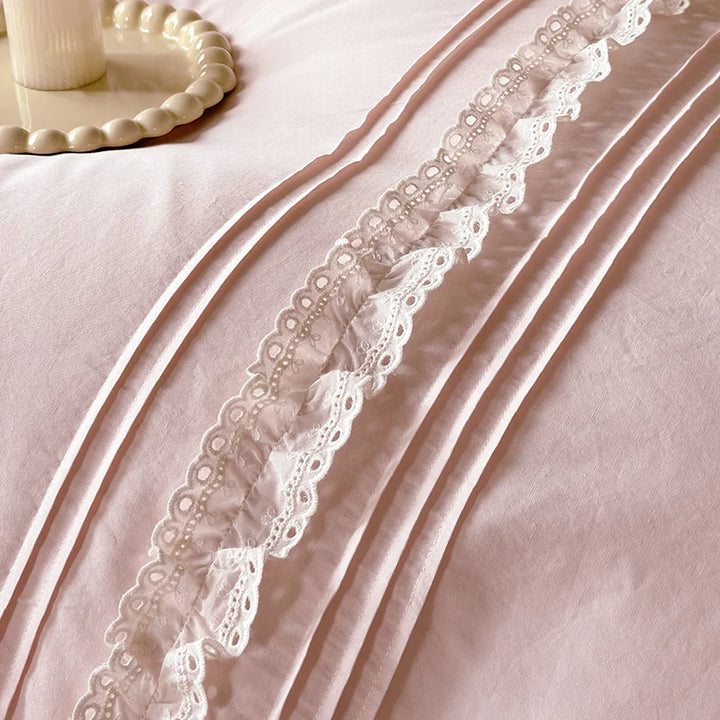 Cotton Ruffled Bedding Set – Elegant Duvet Cover with Pillowcases for Queen or King Beds 3