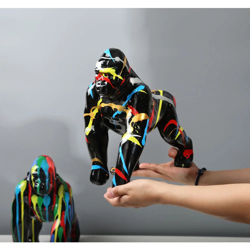 Creative Painted Gorilla Ornament – Unique Home Decor and Gift Idea 0
