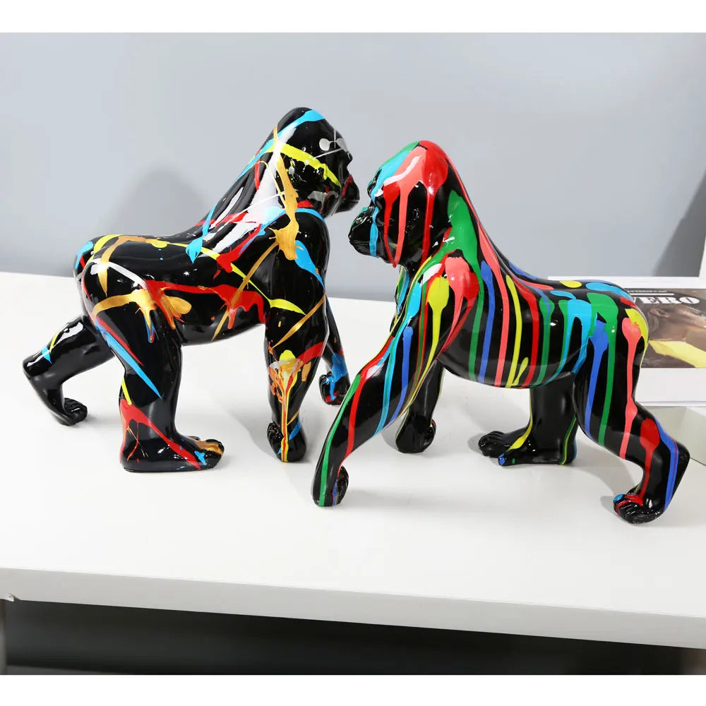 Creative Painted Gorilla Ornament – Unique Home Decor and Gift Idea 4