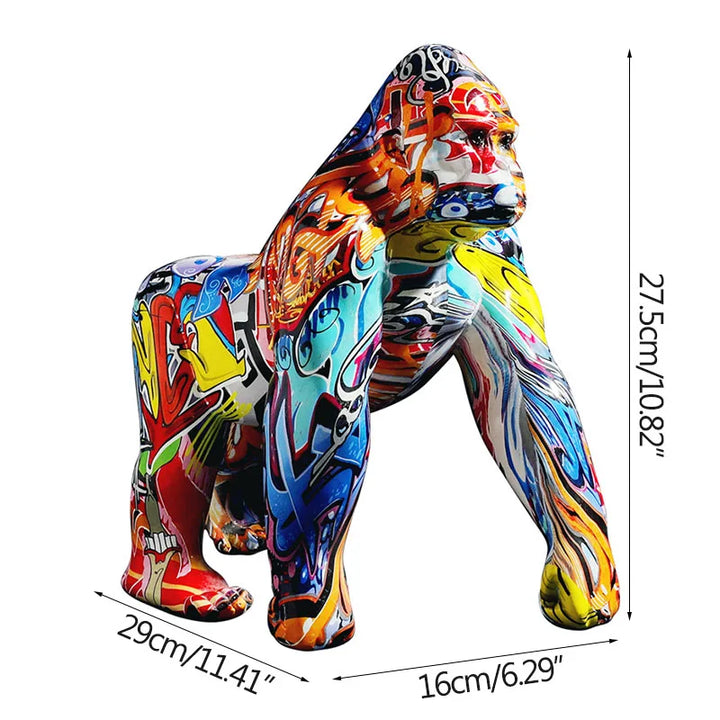 Creative Painted Gorilla Ornament – Unique Home Decor and Gift Idea 8