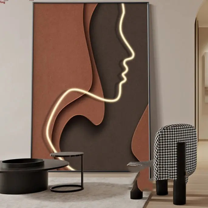 Customizable Abstract Framed LED Wall Art – Unique Canvas Prints for Home Wall Decor 3