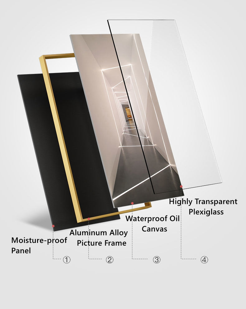 Customizable Trippy LED Framed Wall Art – Unique Canvas for Modern Home Decor 3