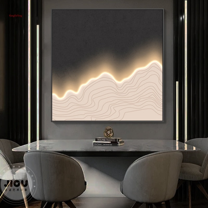 Customizable Waves Framed LED Wall Art – Unique and Serene Decor for Your Home 1