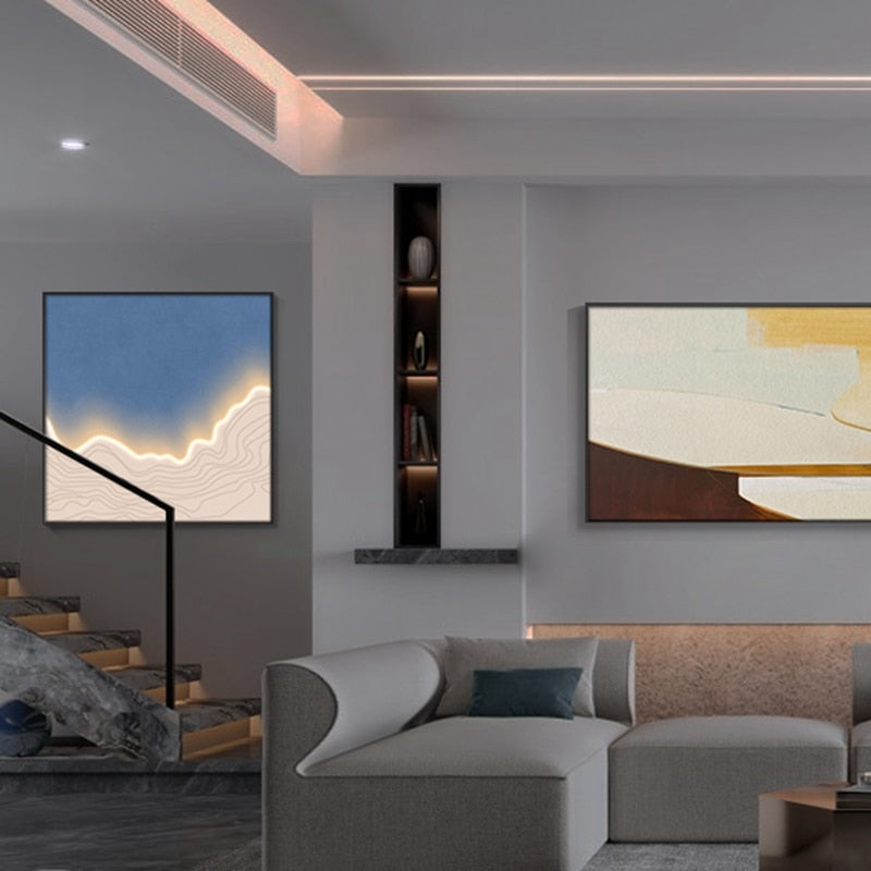Customizable Waves Framed LED Wall Art – Unique and Serene Decor for Your Home 2