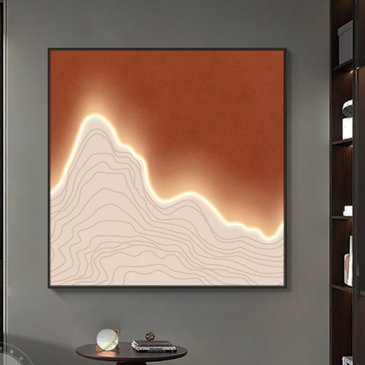 Customizable Waves Framed LED Wall Art – Unique and Serene Decor for Your Home 3