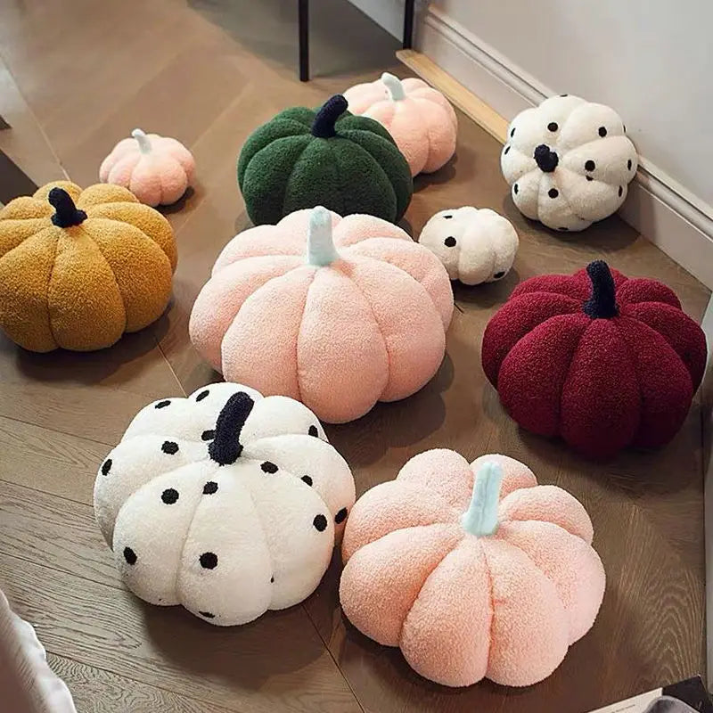 Cute Plush Pumpkin Pillow for Halloween – Cozy 3D Home Decoration 0