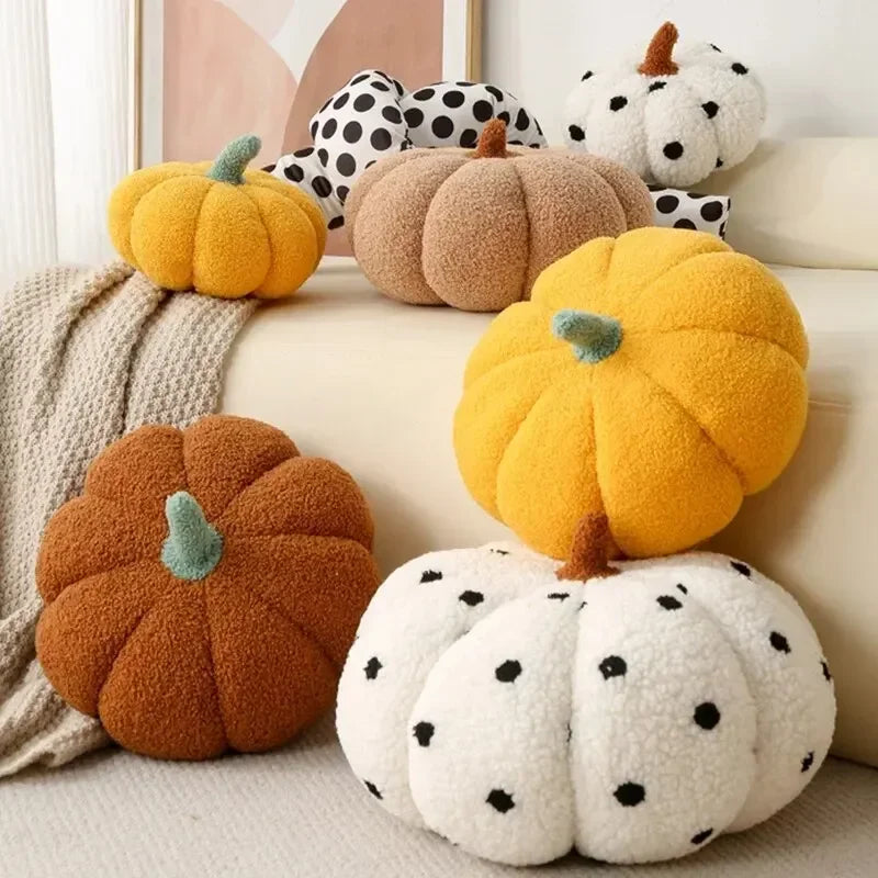 Cute Plush Pumpkin Pillow for Halloween – Cozy 3D Home Decoration 1