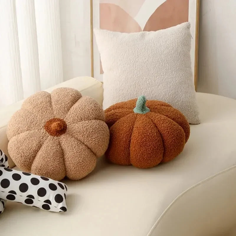 Cute Plush Pumpkin Pillow for Halloween – Cozy 3D Home Decoration 3