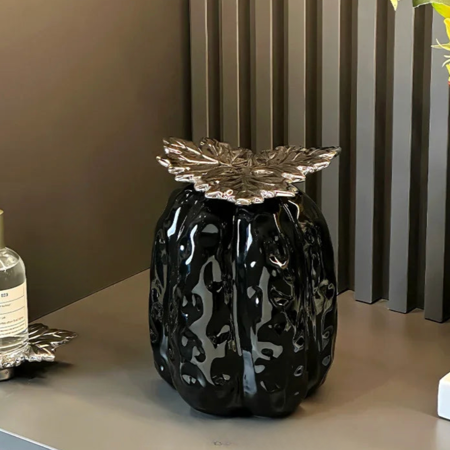 Decorative Ceramic Pumpkin Stash Jar – Charming Storage for Fall Decor and Gifting 0