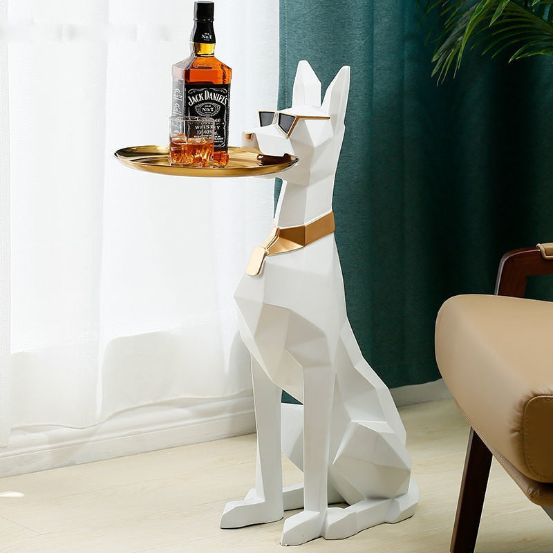 Doberman Sculpture Tray Table – Unique Art Piece for Dog Lovers and Home Decor 0