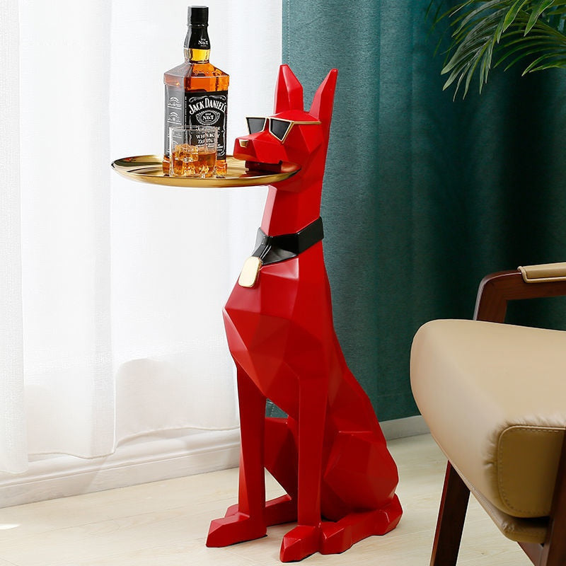 Doberman Sculpture Tray Table – Unique Art Piece for Dog Lovers and Home Decor 1