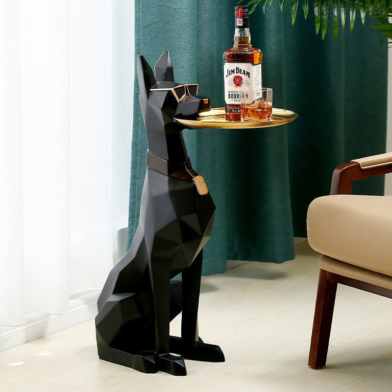 Doberman Sculpture Tray Table – Unique Art Piece for Dog Lovers and Home Decor 4