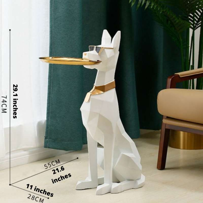 Doberman Sculpture Tray Table – Unique Art Piece for Dog Lovers and Home Decor 8